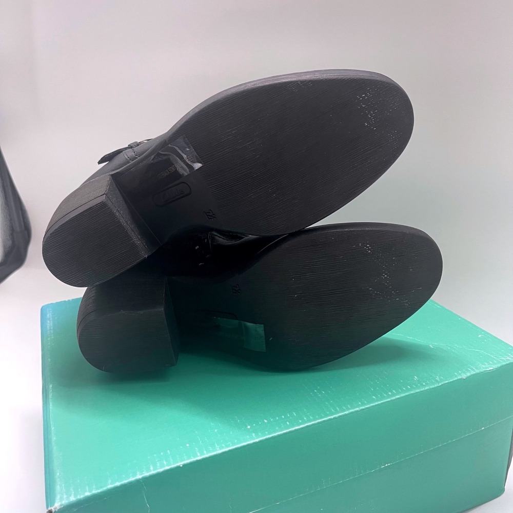 Clarks Mascarpone Cafe Black Leather Moto Ankle Boots 32693 Women 7.5 M - Picture 9 of 10